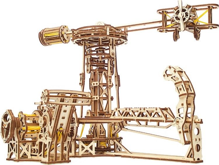Ugears 3D dřevěné mechanické puzzle Létajicí stroje - obrázek 2
