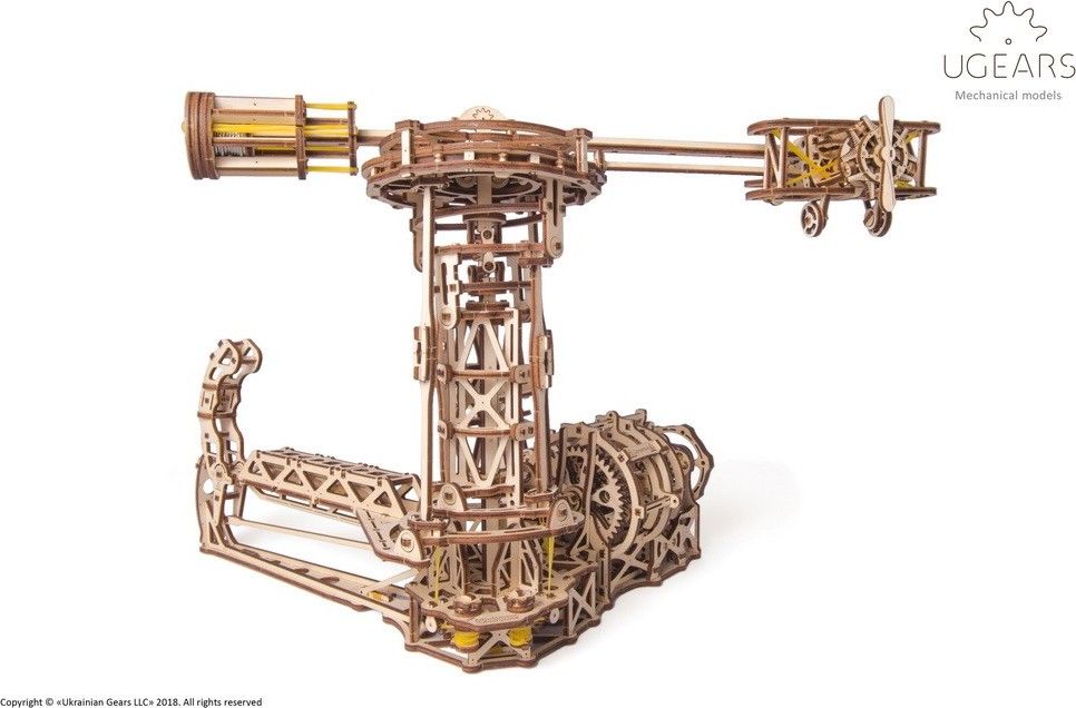 Ugears 3D dřevěné mechanické puzzle Létajicí stroje - obrázek 4