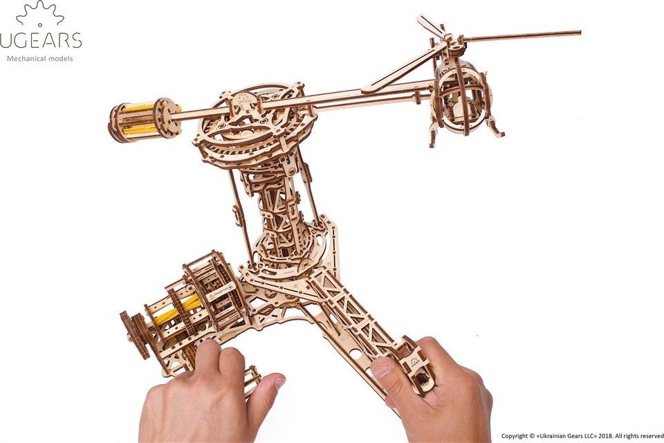 Ugears 3D dřevěné mechanické puzzle Létajicí stroje - obrázek 6