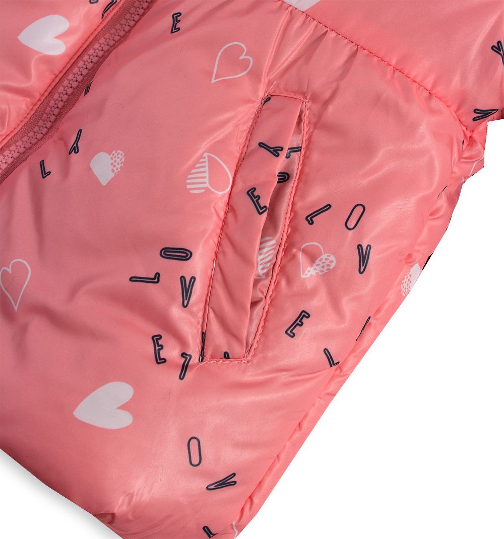 Dětská zimní bunda LEMON BERET SRDÍČKA růžová Velikost: 74 - obrázek 5