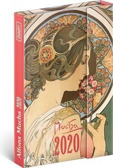 Týdenní magnetický diář Alfons Mucha 2020, 11 × 16 cm - obrázek 1