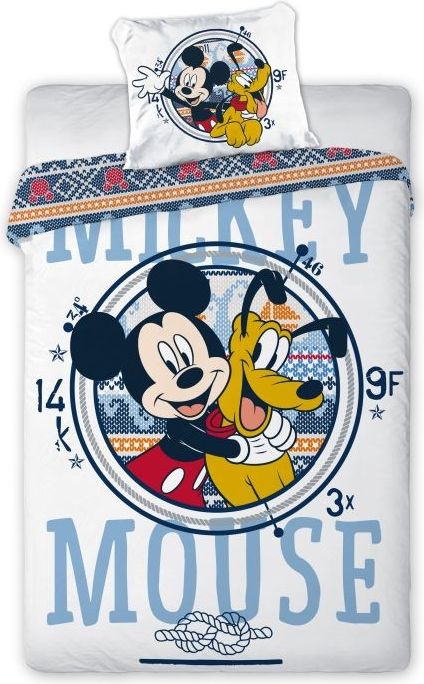 FARO Povlečení do postýlky Mickey a Pluto Bavlna 100/135, 40/60 cm - obrázek 1