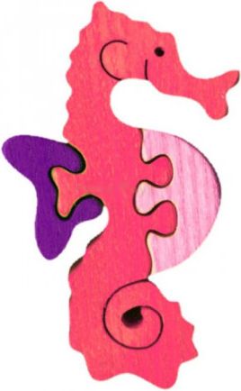 FAUNA Dřevěné puzzle Mořský koník malý - obrázek 1