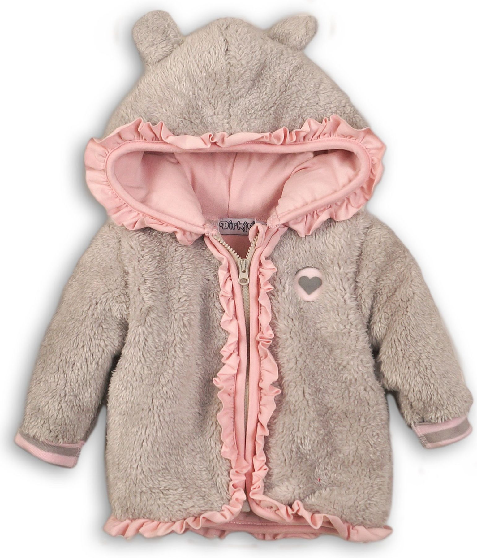 DIRKJE Mikina s kapucí B-SO SOFT OUTSIDE 56 Grey - Pink - obrázek 1