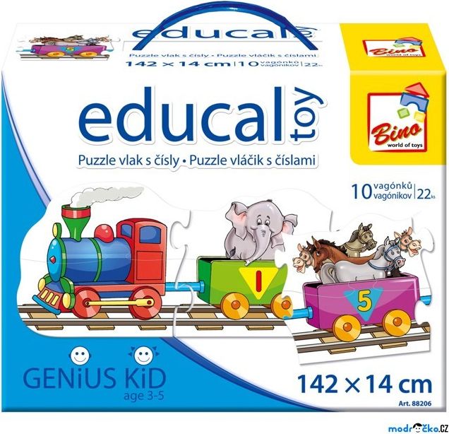 Didaktická hra - Educal Toy, Puzzle vlak s čísly (Bino) - obrázek 1