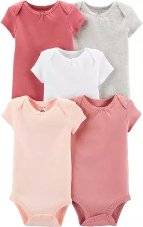 CARTER'S Body krátký rukáv 5ks, jednobarevné - 24m/vel. 92 - obrázek 1