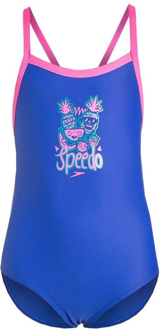 Dívčí jednodílné plavky Speedo Fruit Party Essential Thinstrap – green/blue 98 - obrázek 1