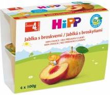 Hipp OVOCE 100% BIO Jablka s broskvemi 4x100 g - obrázek 1