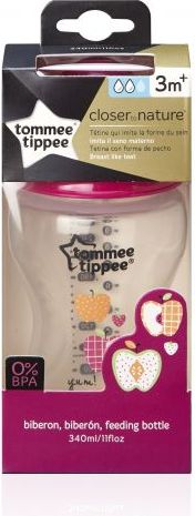 Tommee Tippee Kojenecká láhev C2N 340ml 3m+ 1 ks růžová - obrázek 2