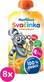 8x HAMÁNEK Svačinka s meruňkami (120 g) - ovocný příkrm - obrázek 1