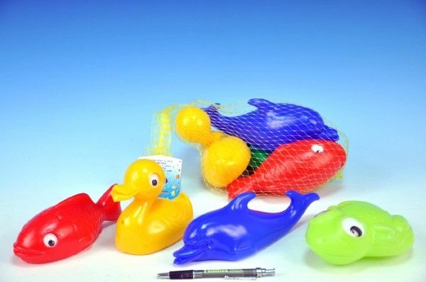 Směr Plavací sada zvířátka do vany plast 4ks v síťce 20x14x7cm 12m+ - obrázek 1