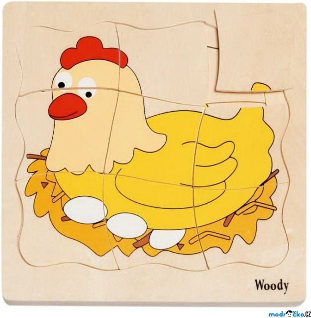 Puzzle výukové - Vývoj slepice, 20ks (Woody) - obrázek 1