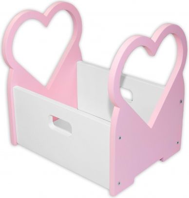NELLYS Dřevěný box na hračky Srdíčko - růžové - obrázek 1
