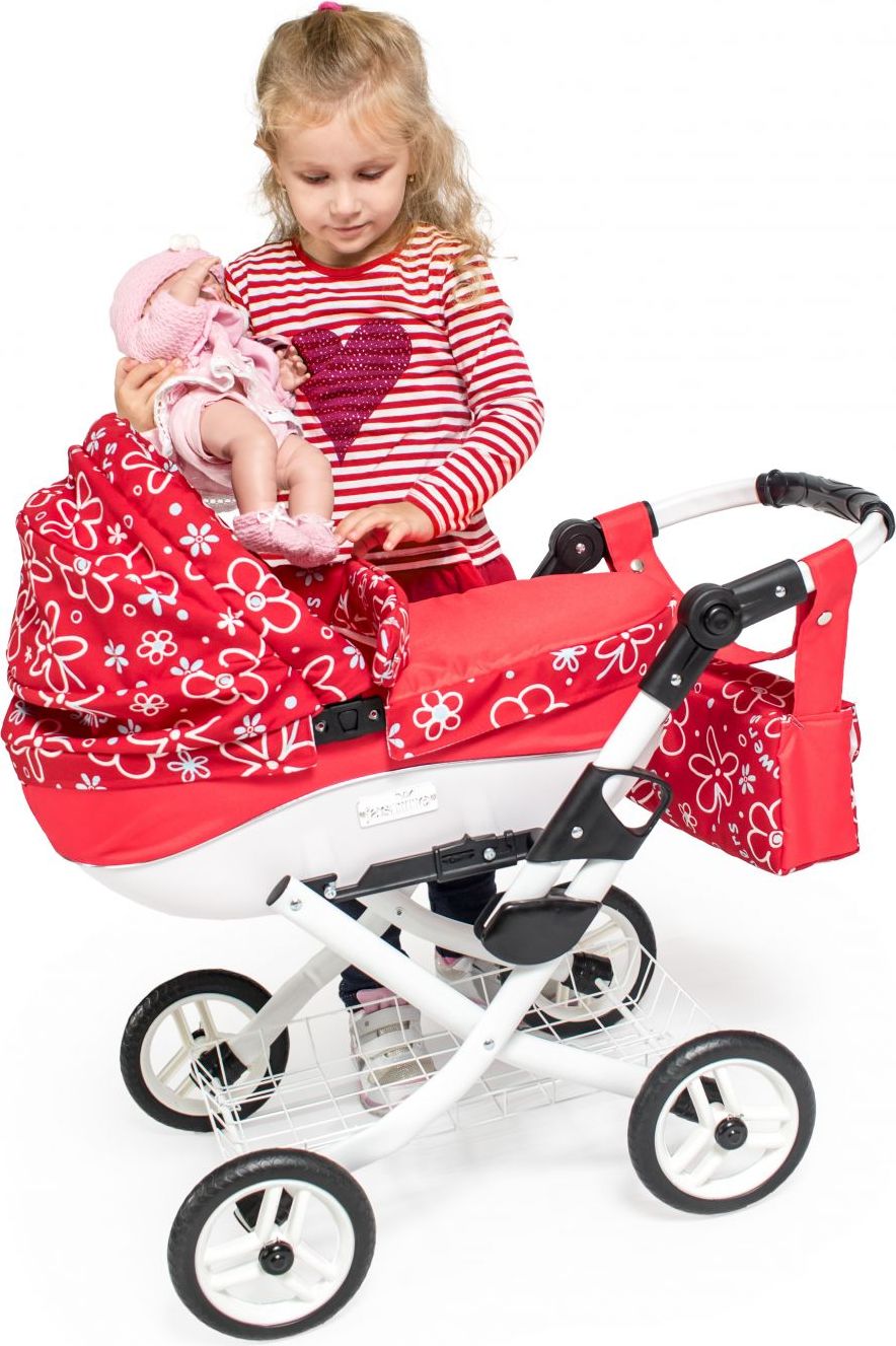 Kočárek pro panenky JASMINE Kids růžový puntík - obrázek 9