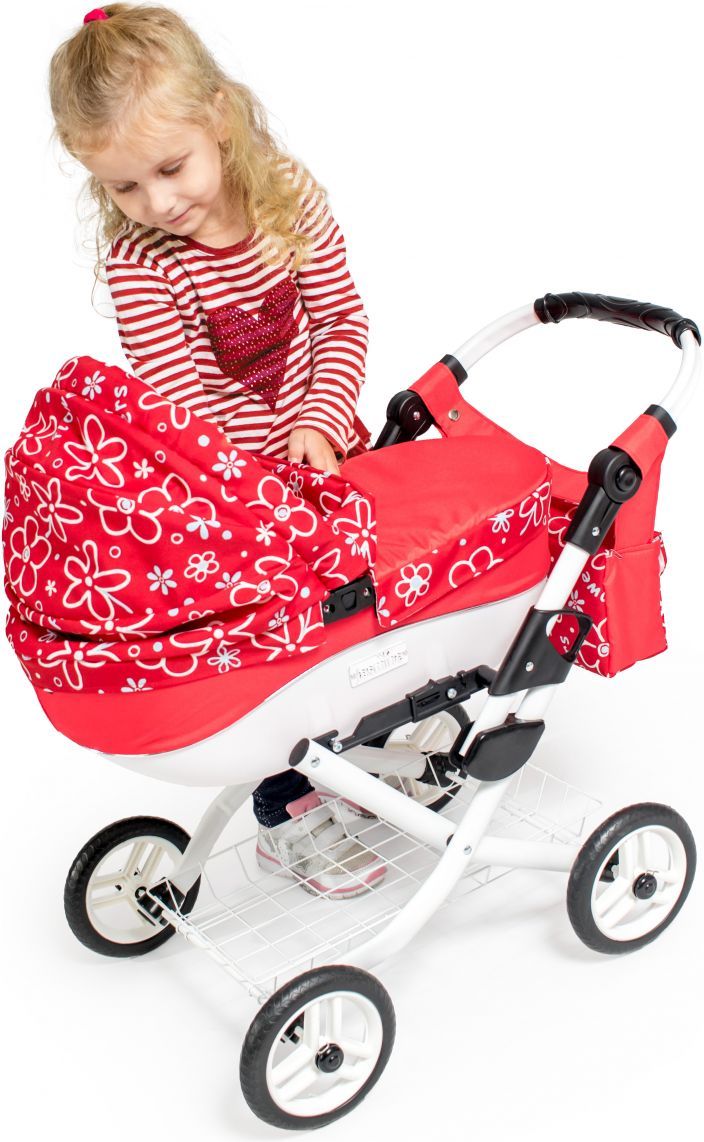 Kočárek pro panenky JASMINE Kids růžový puntík - obrázek 10