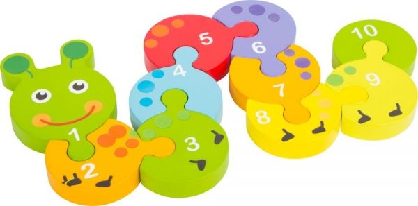 Small foot Dřevěné puzzle housenka s čísly 1 -10 - obrázek 1