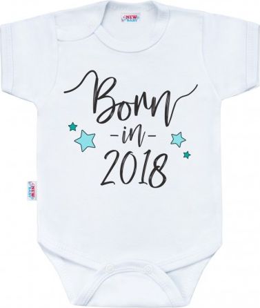 Body s potiskem New Baby Born in 2018, Bílá, 50 - obrázek 1