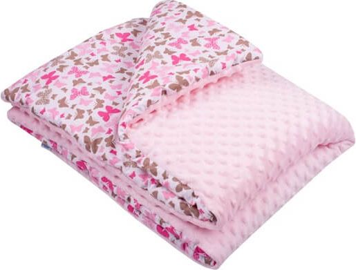 NEW BABY Dětská deka z Minky s výplní růžová Bavlna/Polyester, 80x102 cm - obrázek 1