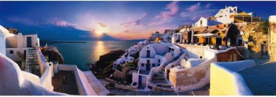 SCHMIDT Panoramatické puzzle Soumrak nad Santorini, Řecko 1000 dílků - obrázek 1
