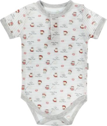 Kojenecké body/polo Mamatti krátký rukáv Pirát - šedé, Velikost koj. oblečení 92 (18-24m) - obrázek 1