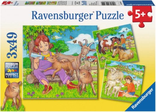 RAVENSBURGER Puzzle Moje oblíbená zvířata 3x49 dílků - obrázek 1