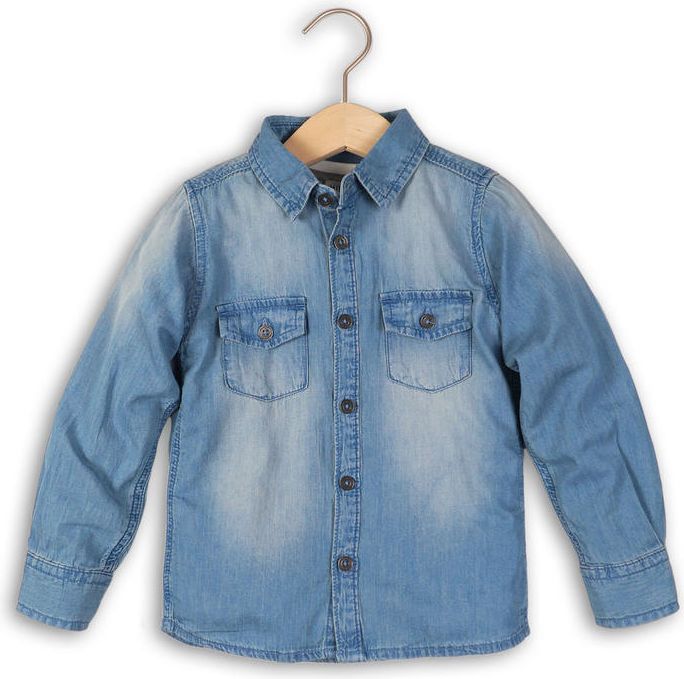 Minoti Košile chlapecká džínová modrá 128/134 - obrázek 1