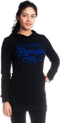 Be MaaMaa Těhotenské a kojící triko/mikina Future is Female, dl. rukáv, černé, vel. XL - obrázek 1