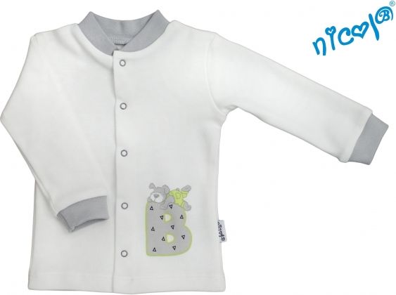 Novorozenecká bavlněná košilka Nicol, Boy  - smetanová/šedá, vel. 74 - obrázek 1
