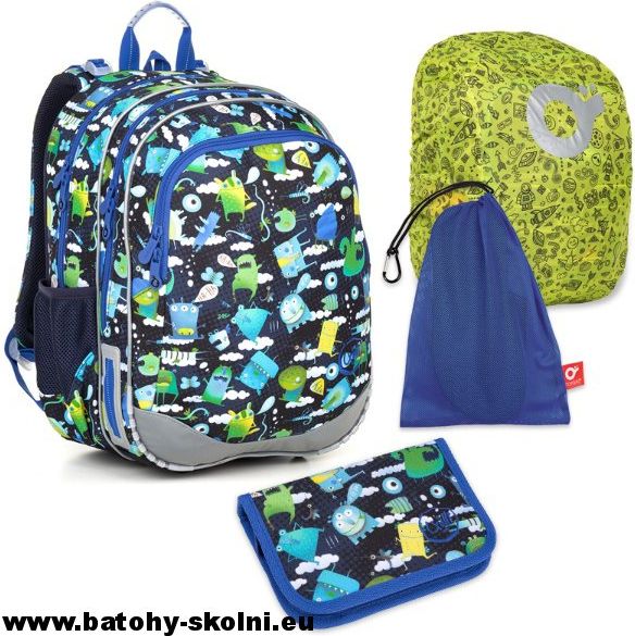 Školní batoh Topgal Příšerky 4 dílný ELLY 18002 Large - obrázek 1