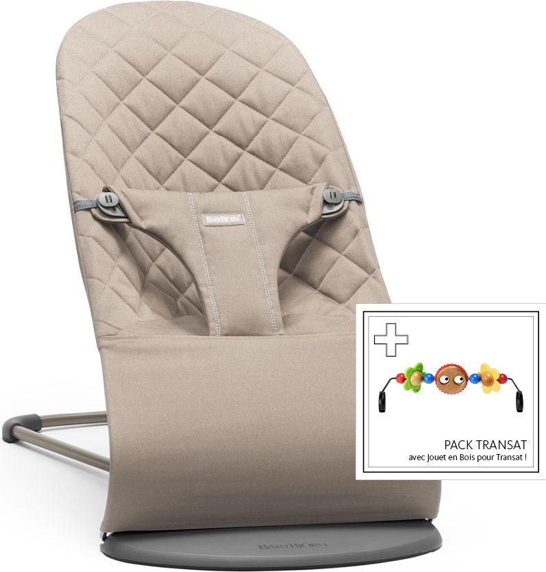 BABYBJÖRN Lehátko Bliss Sand Grey cotton s hračkou - obrázek 1