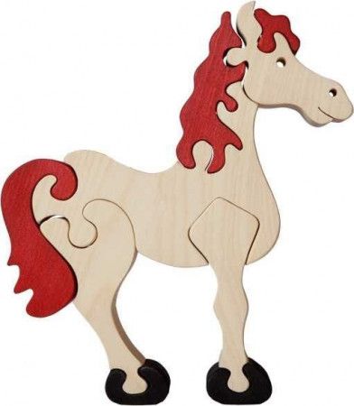 FAUNA Dřevěné puzzle Bílý koník velký - obrázek 1
