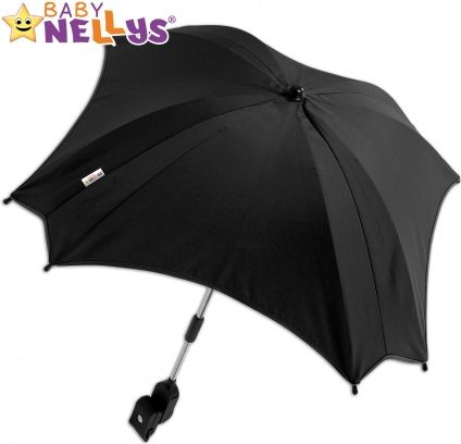 Slunečník, deštník  do kočárku Baby Nellys ® - černý - obrázek 1