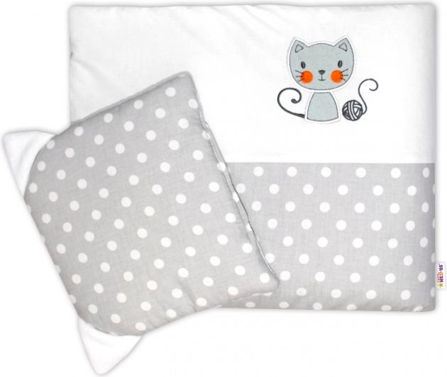 Baby Nellys Dětská sada do kočárku Baby Nellys ® Cat - bubble šedá - obrázek 1