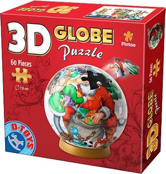 D-TOYS 3D Globe puzzle Máme rádi Santu 60 dílků - obrázek 1