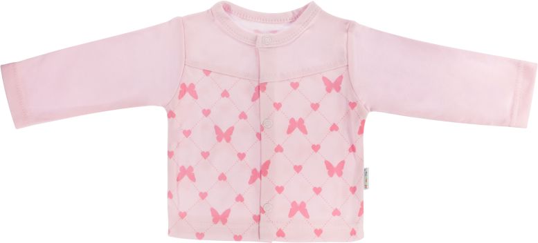 Mamatti Mamatti Bavlněná košilka Motýlek srdíčko - růžová, vel. 62 62 (3-6m) - obrázek 1