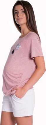 Be MaaMaa Těhotenské,bavlněné kraťasy s odpáratelným pásem - bílé, vel. S - obrázek 1