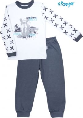 Dětské pyžamo Nicol, Rhino - bílé/grafit, vel. 122 - obrázek 1