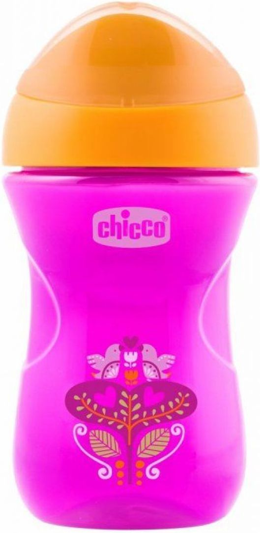 Chicco Hrneček Snadný s hubičkou 266 ml růžovooranžový - obrázek 1