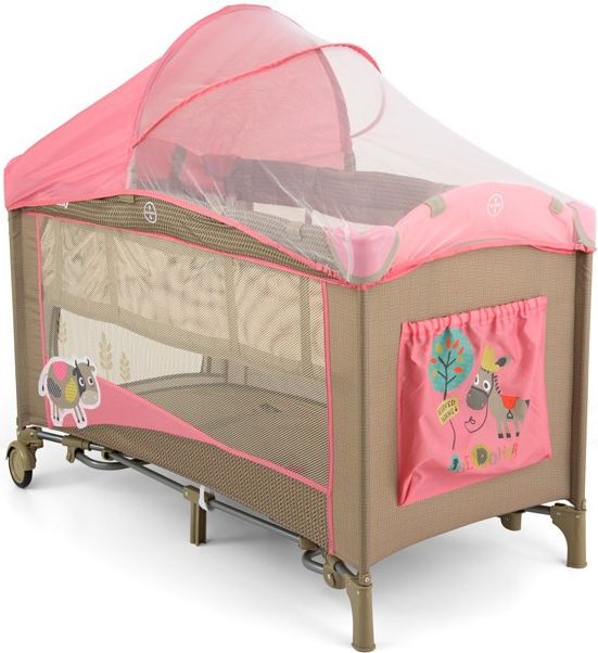 Cestovní postýlka Milly Mally Mirage Deluxe pink cow - obrázek 1