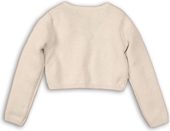 Minoti Svetr dívčí bolerko celopropínací krémová 98/104 - obrázek 3