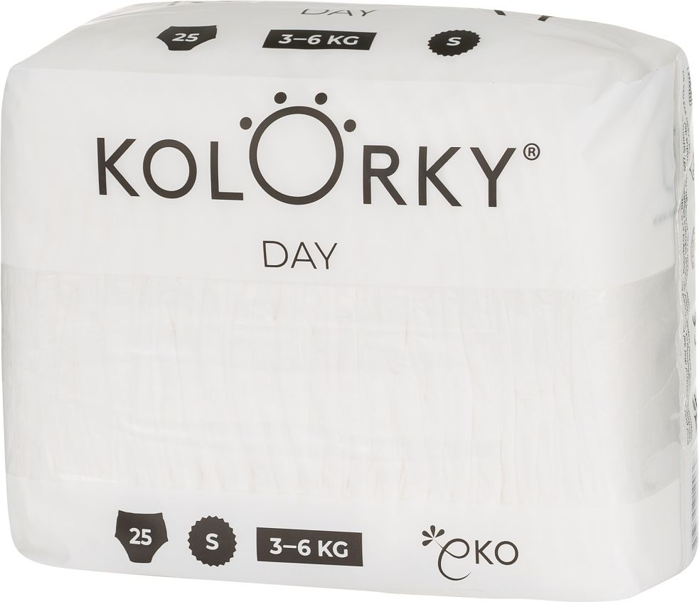 KOLORKY DAY NATURE - S (3-6 kg) - 200 ks MĚSÍČNÍ ZÁSOBA - jednorázové eko plenky - obrázek 2