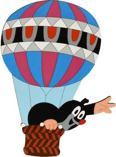 DoDo Velká dřevěná dekorace Krtek v balónu - obrázek 1