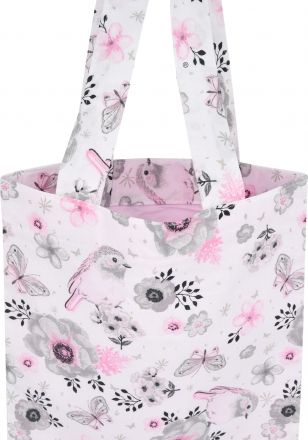 Bavlněná taška Baby Nellys Maxi pro mámy - Ptáčci růžoví - obrázek 1