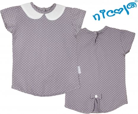 Bavlněné tričko Nicol, Paula - krátký rukáv, šedé, vel. 74 - obrázek 1