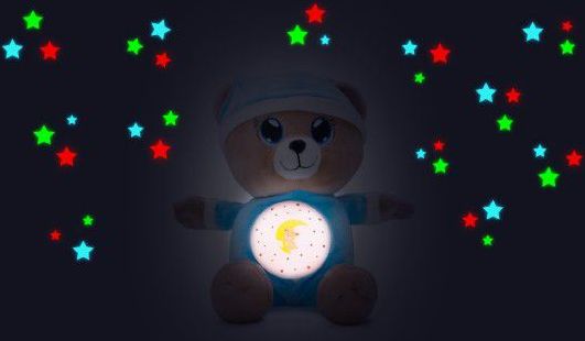 Teddies Medvídek Usínáček modrý 32cm na baterie se světlem a zvukem - obrázek 3