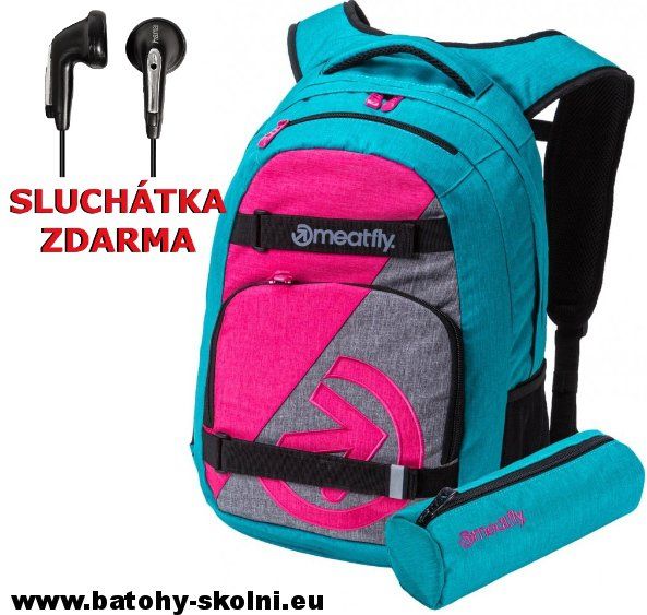 Studentský batoh Meatfly Exile 4 F Ht. Emerald, Ht. Pink, Ht. Grey - Doprava Zdarma - obrázek 1