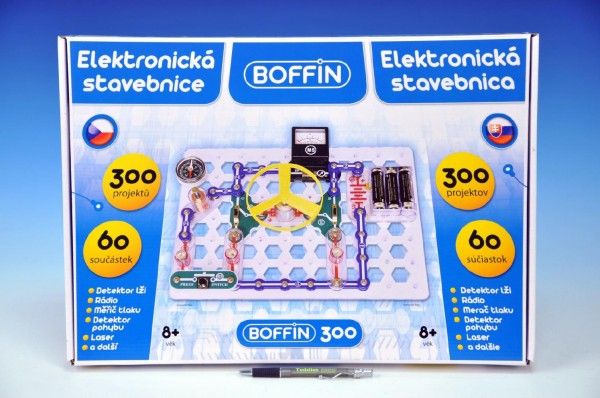 Stavebnice Boffin 300 elektronická 300 projektů na baterie 60ks v krabici - obrázek 1