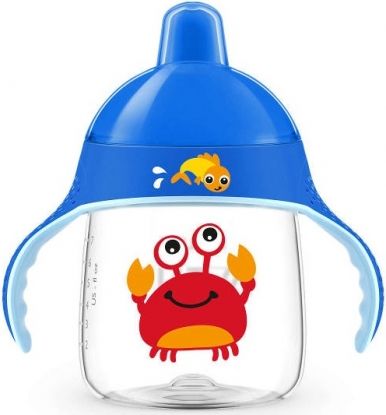 AVENT První hrneček/lahvička nekapek KRAB - modrý - obrázek 1