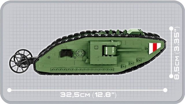 Cobi 2972 Great War Tank Mark I, 605 k, 1 f - obrázek 5
