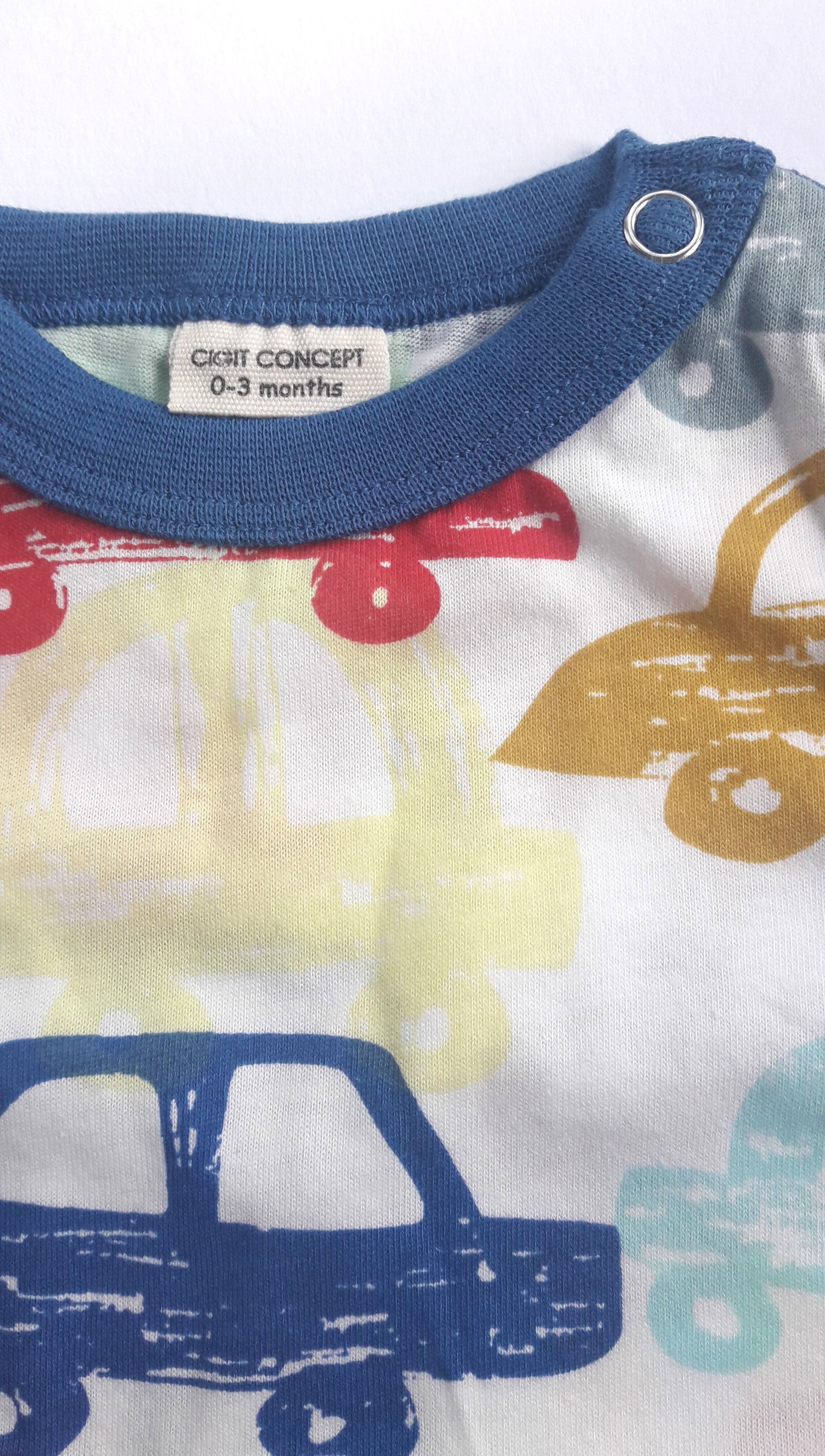 Chlapecké letní body Autíčka Cigit Kids - 9-12měsíců/ 75-80/Bílá/100% Bavlna - obrázek 3